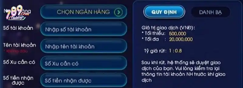 4 bước rút thưởng 789club bằng ngân hàng nhanh chóng